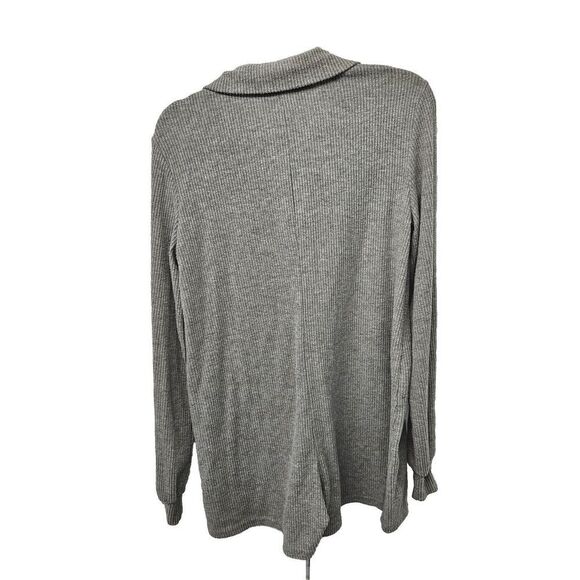 PrettyLittleThing Rib Knit Romper Womens Size 0/XS Long Sleeve Oversized Gray - Picture 3 of 9